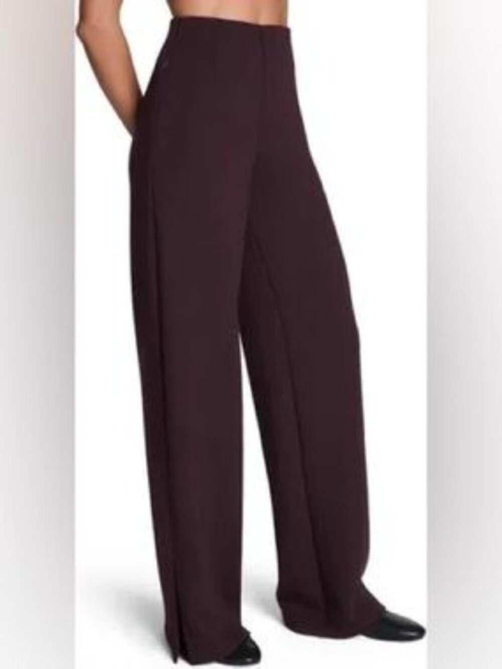 Spanx Slimming Wide Leg Pull On Brown Pants M